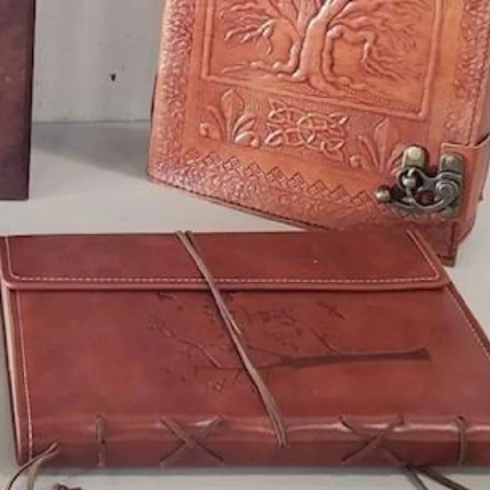 Antique Handmade leather bound sketchbook  9